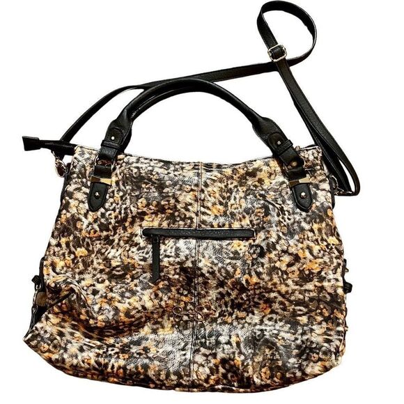 Jessica Simpson Large Animal Print Shoulder Handbag - Picture 1 of 13